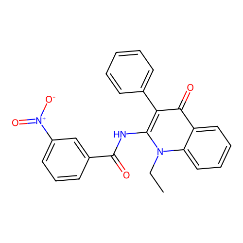 N-(1-ethyl-4-oxo-3-phenyl-1,4-dihydroquinolin-2-yl)-3-nitrobenzamide structure