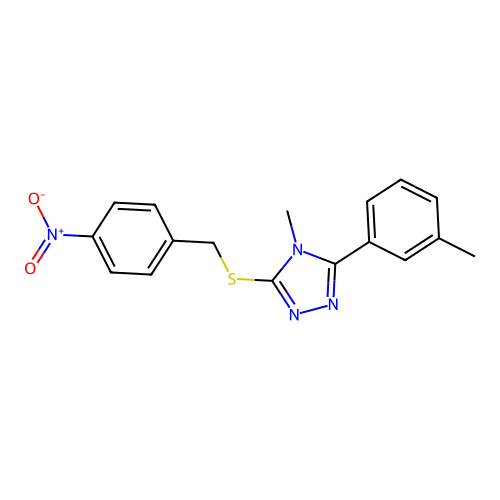 4-methyl-3-(3-methylphenyl)-5-[(4-nitrobenzyl)sulfanyl]-4H-1,2,4-triazole structure