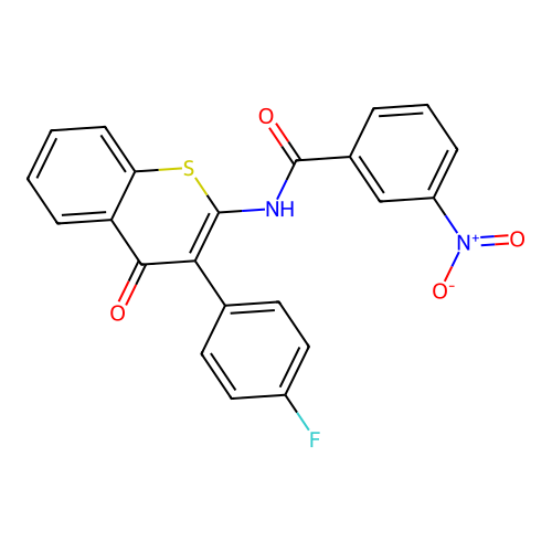 N-(3-(4-fluorophenyl)-4-oxo-4H-thiochromen-2-yl)-3-nitrobenzamide structure