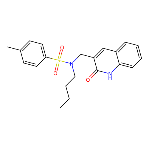 N-butyl-N-((2-hydroxyquinolin-3-yl)methyl)-4-methylbenzenesulfonamide structure