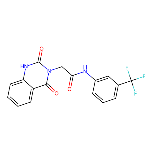 2-(2-hydroxy-4-oxoquinazolin-3(4H)-yl)-N-[3-(trifluoromethyl)phenyl]acetamide structure