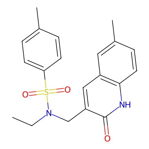 N-ethyl-N-((2-hydroxy-6-methylquinolin-3-yl)methyl)-4-methylbenzenesulfonamide structure