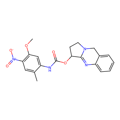 1,2,3,9-tetrahydropyrrolo[2,1-b]quinazolin-3-yl (5-methoxy-2-methyl-4-nitrophenyl)carbamate structure