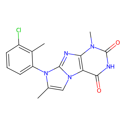 6-(3-chloro-2-methylphenyl)-4,7-dimethylpurino[7,8-a]imidazole-1,3-dione structure