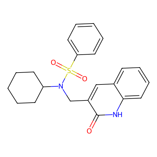 N-cyclohexyl-N-((2-hydroxyquinolin-3-yl)methyl)benzenesulfonamide structure
