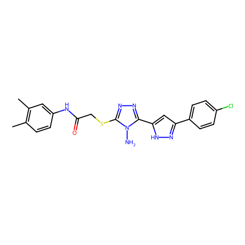 C21H20ClN7OS structure