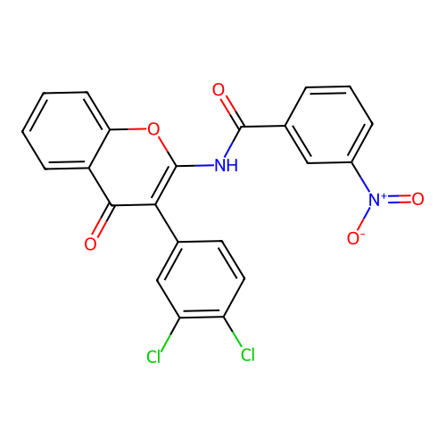 N-(3-(3,4-dichlorophenyl)-4-oxo-4H-chromen-2-yl)-3-nitrobenzamide structure
