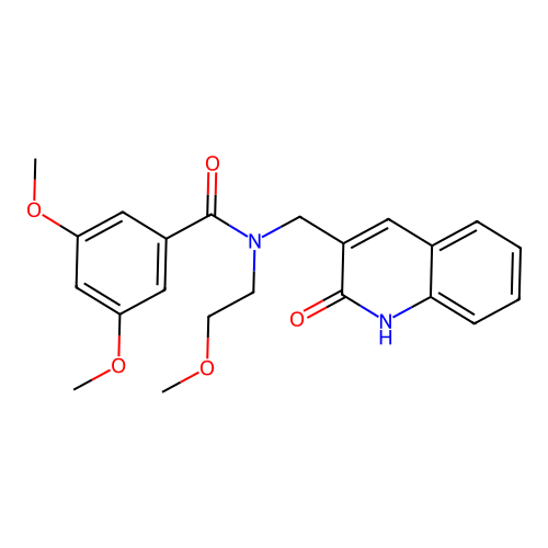 N-((2-hydroxyquinolin-3-yl)methyl)-3,5-dimethoxy-N-(2-methoxyethyl)benzamide structure