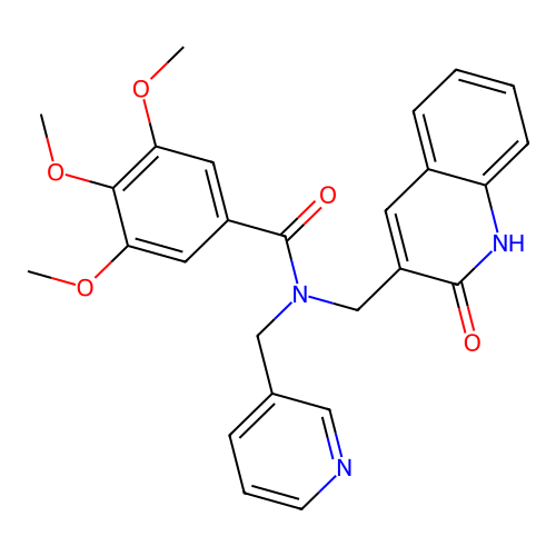 3,4,5-trimethoxy-N-[(2-oxo-1H-quinolin-3-yl)methyl]-N-(pyridin-3-ylmethyl)benzamide structure