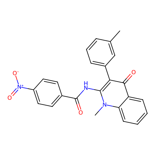 N-[1-methyl-3-(3-methylphenyl)-4-oxo-1,4-dihydroquinolin-2-yl]-4-nitrobenzamide structure