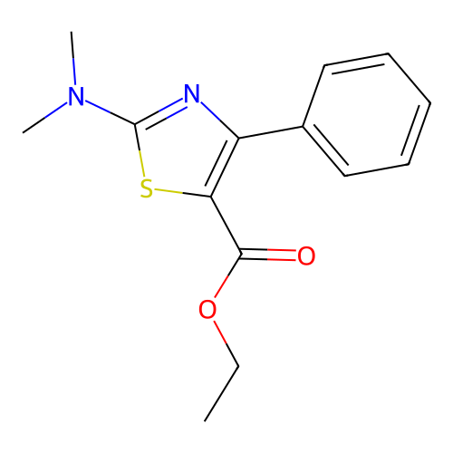Ethyl 2-(dimethylamino)-4-phenyl-1,3-thiazole-5-carboxylate structure