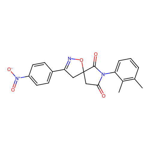 7-(2,3-dimethylphenyl)-3-(4-nitrophenyl)-1-oxa-2,7-diazaspiro[4.4]non-2-ene-6,8-dione structure
