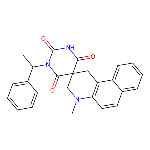 4'-methyl-1-(1-phenylethyl)spiro[1,3-diazinane-5,2'-1,3-dihydrobenzo[f]quinoline]-2,4,6-trione structure