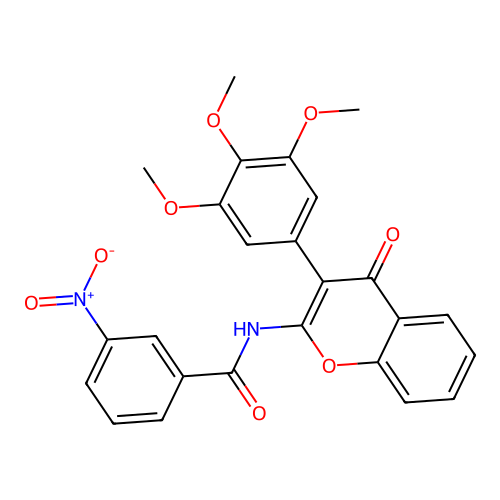 3-nitro-N-[4-oxo-3-(3,4,5-trimethoxyphenyl)-4H-chromen-2-yl]benzamide structure