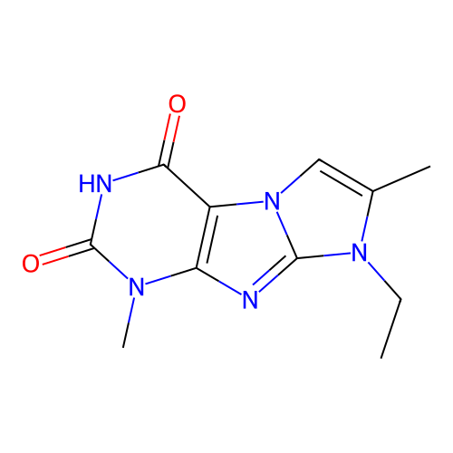 8-ethyl-1,7-dimethyl-1H-imidazo[2,1-f]purine-2,4(3H,8H)-dione structure