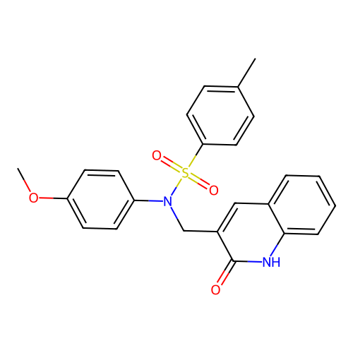N-((2-hydroxyquinolin-3-yl)methyl)-N-(4-methoxyphenyl)-4-methylbenzenesulfonamide structure