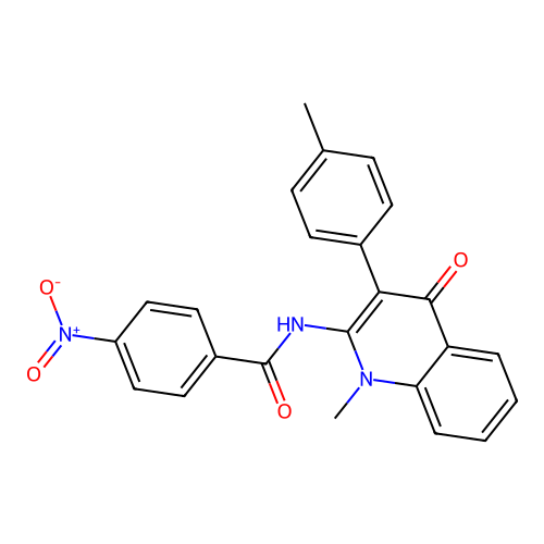 N-[1-methyl-3-(4-methylphenyl)-4-oxo-1,4-dihydroquinolin-2-yl]-4-nitrobenzamide structure
