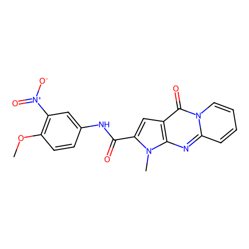 N-(4-methoxy-3-nitrophenyl)-1-methyl-4-oxo-1,4-dihydropyrido[1,2-a]pyrrolo[2,3-d]pyrimidine-2-carboxamide structure