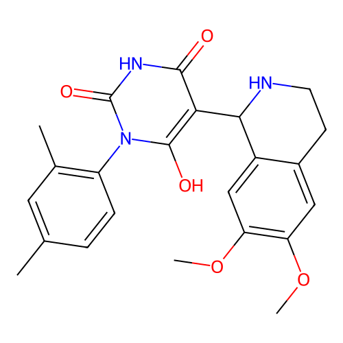 5-(6,7-dimethoxy-1,2,3,4-tetrahydroisoquinolin-1-yl)-3-(2,4-dimethylphenyl)-6-hydroxypyrimidine-2,4(1H,3H)-dione structure