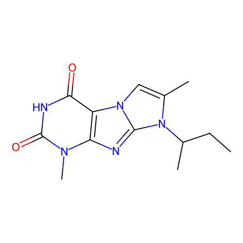 8-(sec-butyl)-1,7-dimethyl-1H-imidazo[2,1-f]purine-2,4(3H,8H)-dione structure