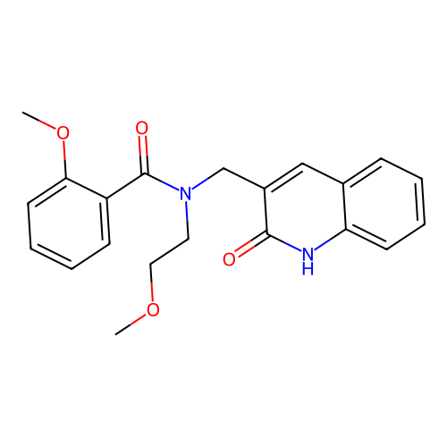 2-methoxy-N-(2-methoxyethyl)-N-[(2-oxo-1,2-dihydroquinolin-3-yl)methyl]benzamide structure