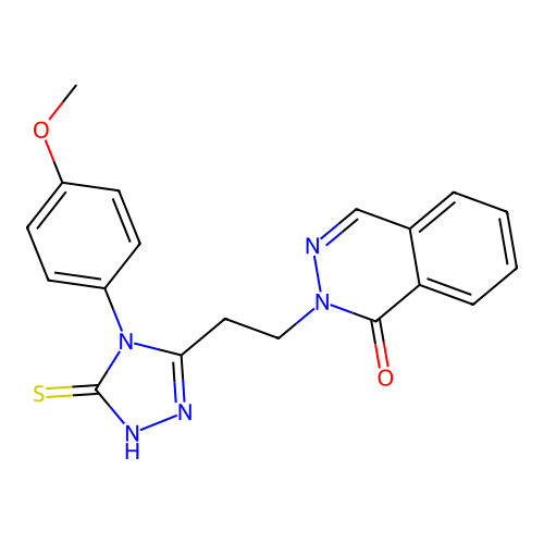2-[2-[4-(4-methoxyphenyl)-5-thioxo-1H-1,2,4-triazol-3-yl]ethyl]phthalazin-1-one structure