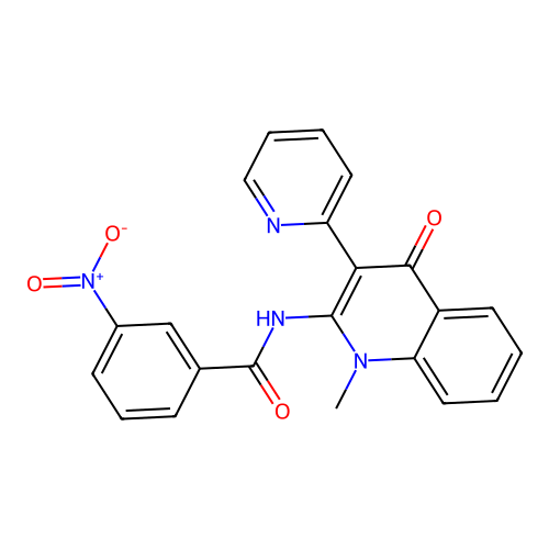 N-(1-methyl-4-oxo-3-(pyridin-2-yl)-1,4-dihydroquinolin-2-yl)-3-nitrobenzamide structure
