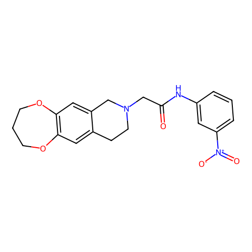 N-(3-nitrophenyl)-2-(3,4,9,10-tetrahydro-2H-[1,4]dioxepino[2,3-g]isoquinolin-8(7H)-yl)acetamide structure