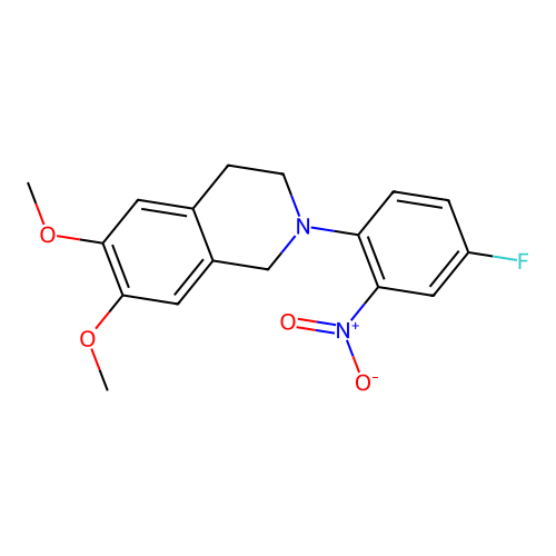 2-(4-fluoro-2-nitrophenyl)-6,7-dimethoxy-3,4-dihydro-1H-isoquinoline structure