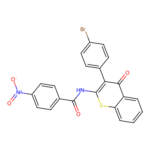 N-(3-(4-bromophenyl)-4-oxo-4H-thiochromen-2-yl)-4-nitrobenzamide structure