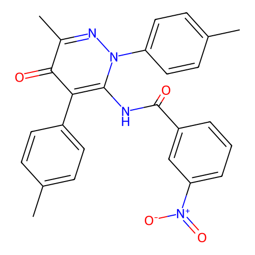 N-[6-methyl-2,4-bis(4-methylphenyl)-5-oxopyridazin-3-yl]-3-nitrobenzamide structure