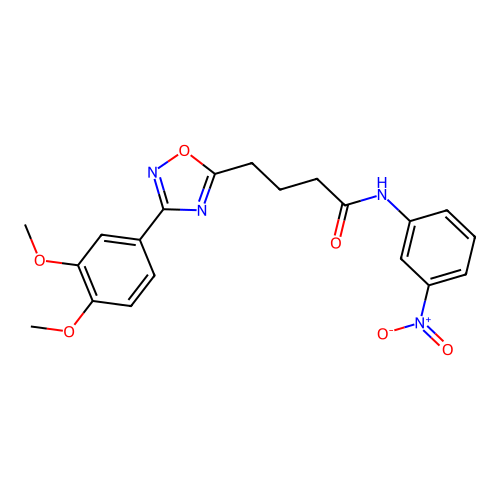 4-[3-(3,4-dimethoxyphenyl)-1,2,4-oxadiazol-5-yl]-N-(3-nitrophenyl)butanamide structure