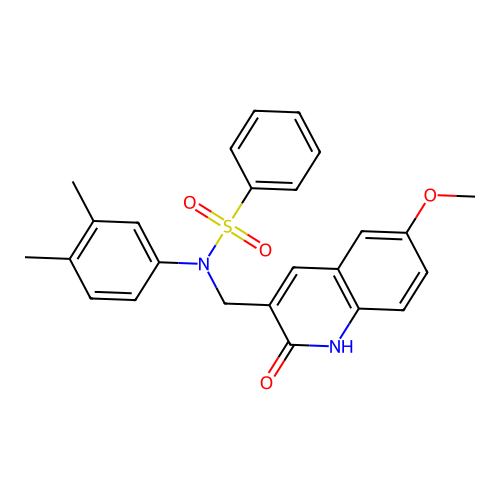 N-(3,4-dimethylphenyl)-N-((2-hydroxy-6-methoxyquinolin-3-yl)methyl)benzenesulfonamide structure