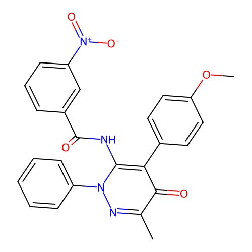 N-[4-(4-methoxyphenyl)-6-methyl-5-oxo-2-phenyl-pyridazin-3-yl]-3-nitro-benzamide structure