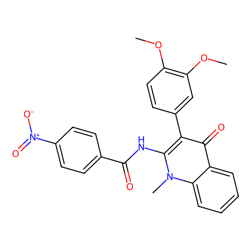 N-[3-(3,4-dimethoxyphenyl)-1-methyl-4-oxoquinolin-2-yl]-4-nitrobenzamide structure