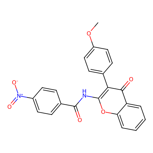 N-(3-(4-methoxyphenyl)-4-oxo-4H-chromen-2-yl)-4-nitrobenzamide structure