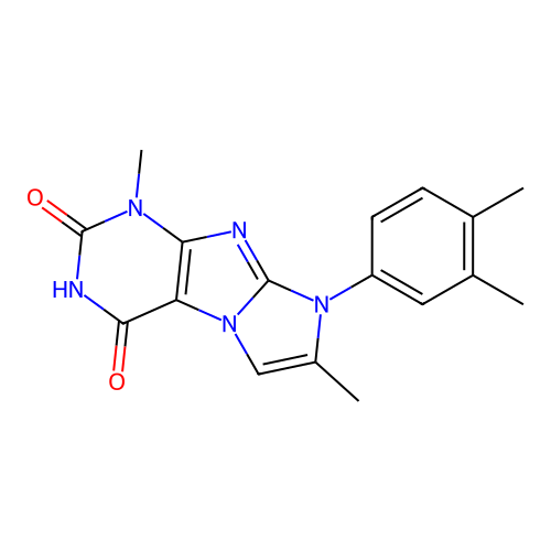 6-(3,4-Dimethylphenyl)-4,7-dimethylpurino[7,8-a]imidazole-1,3-dione structure