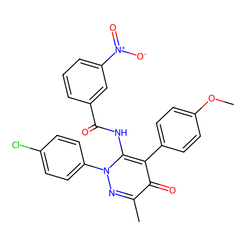 N-[2-(4-chlorophenyl)-4-(4-methoxyphenyl)-6-methyl-5-oxopyridazin-3-yl]-3-nitrobenzamide structure