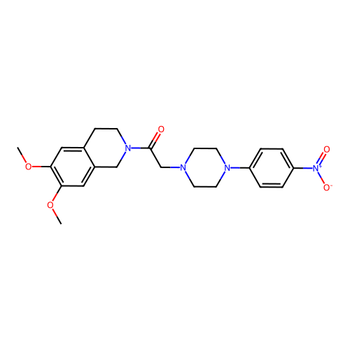 1-(6,7-dimethoxy-3,4-dihydro-1H-isoquinolin-2-yl)-2-[4-(4-nitrophenyl)piperazin-1-yl]ethanone structure