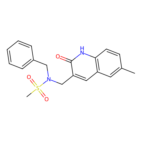 N-benzyl-N-[(6-methyl-2-oxo-1,2-dihydroquinolin-3-yl)methyl]methanesulfonamide structure