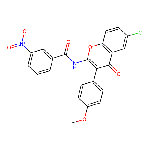 N-(6-chloro-3-(4-methoxyphenyl)-4-oxo-4H-chromen-2-yl)-3-nitrobenzamide structure