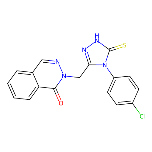 2-[[4-(4-chlorophenyl)-5-thioxo-1H-1,2,4-triazol-3-yl]methyl]phthalazin-1-one structure