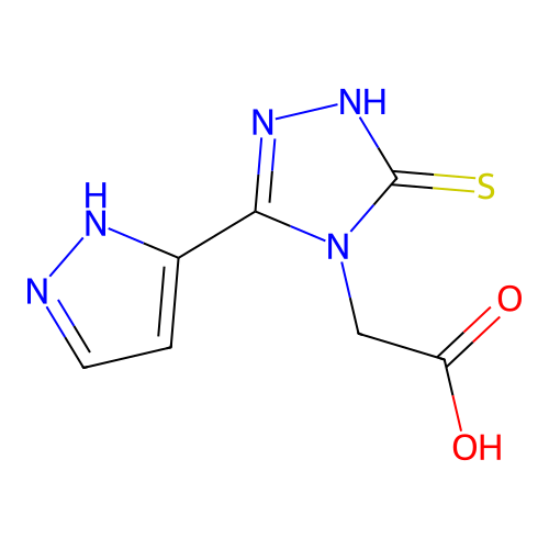 [3-(1H-pyrazol-3-yl)-5-sulfanyl-4H-1,2,4-triazol-4-yl]acetic acid structure