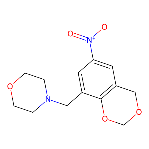 4-[(6-nitro-4H-1,3-benzodioxin-8-yl)methyl]morpholine structure