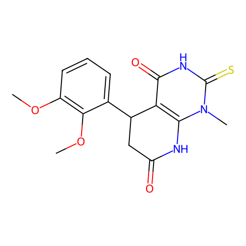 5-(2,3-dimethoxyphenyl)-1-methyl-2-thioxo-2,3,5,6-tetrahydropyrido[2,3-d]pyrimidine-4,7(1H,8H)-dione structure