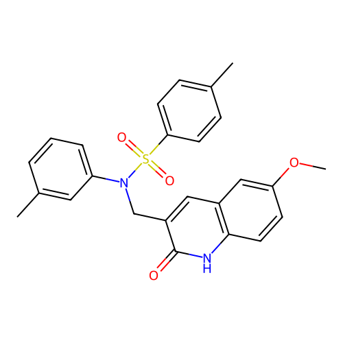 N-((2-hydroxy-6-methoxyquinolin-3-yl)methyl)-4-methyl-N-(m-tolyl)benzenesulfonamide structure