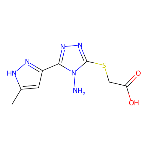 2-[[4-amino-5-(5-methyl-1H-pyrazol-3-yl)-1,2,4-triazol-3-yl]sulfanyl]acetic Acid structure