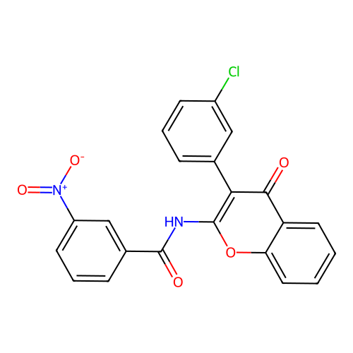 N-(3-(3-chlorophenyl)-4-oxo-4H-chromen-2-yl)-3-nitrobenzamide structure