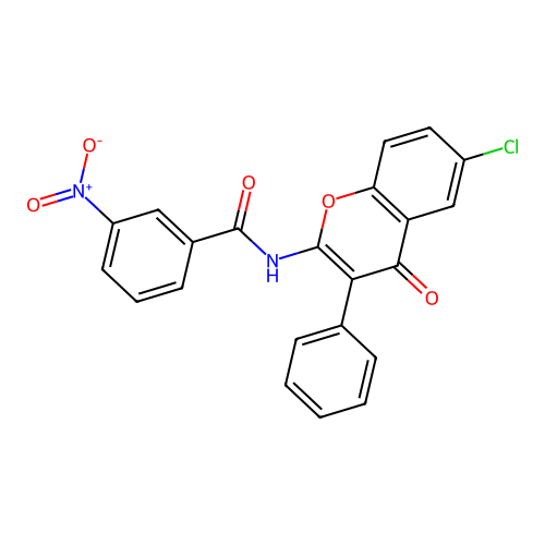 N-(6-chloro-4-oxo-3-phenyl-4H-chromen-2-yl)-3-nitrobenzamide structure