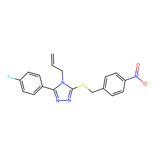 5-(4-Fluorophenyl)-3-[(4-nitrophenyl)methylthio]-4-prop-2-enyl-1,2,4-triazole structure